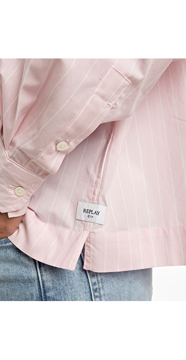 ストライプポプリンコンフォートフィットシャツ 詳細画像 ピンク×ホワイト 5